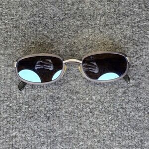 REVO 1416/044 52[]20 135 PEWTER BLUE MIRROR BROWN CRYSTAL SLEEK SUNGLASSES EUC